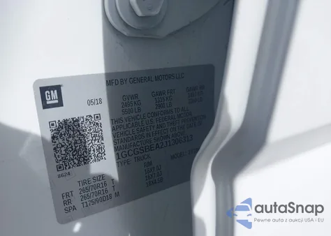 2018 Chevrolet Colorado Wt из США, поврежденный, VIN 1GCGSBEA2J1306313